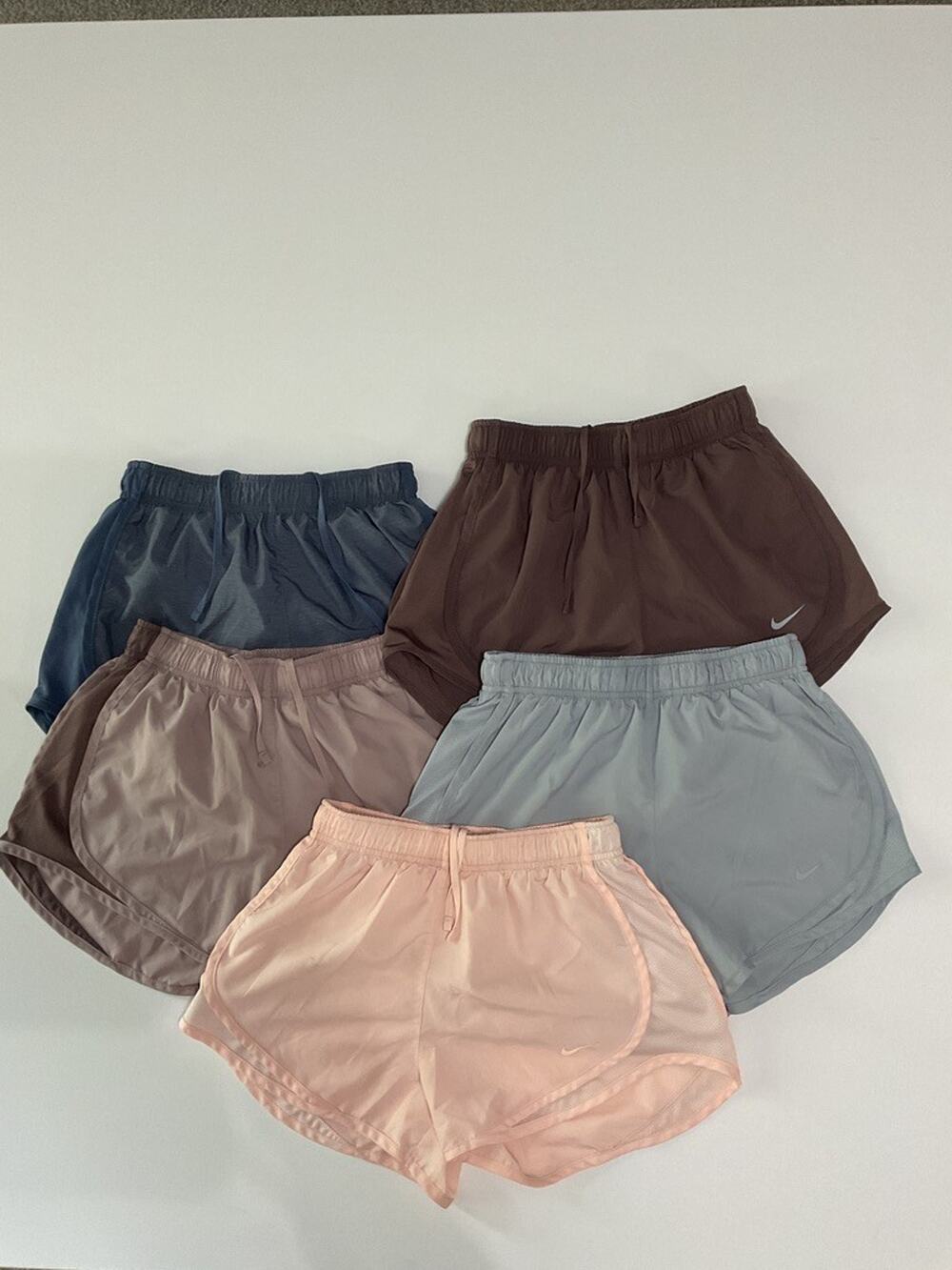 Lot of 5 Nike Tempo Running Shorts Women's XS Dri-FIT Lined Brown Pink Blue Gray